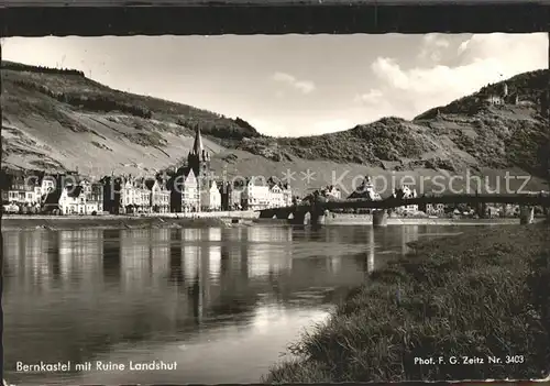 Bernkastel Kues mit Ruine Landshut Kat. Bernkastel Kues