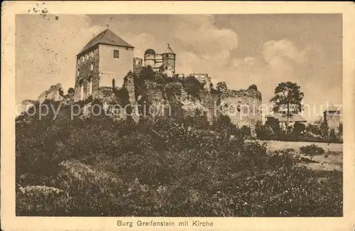 Greifenstein Hessen Burg mit Kirche Kat. Greifenstein