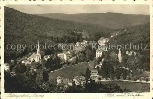 Schlangenbad Taunus Panorama vom Wilhelmsfelsen Kat. Schlangenbad