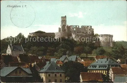 Koenigstein Taunus Panorama mit Festung Kat. Koenigstein im Taunus