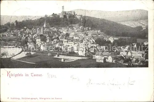 Koenigstein Taunus Panorama mit Festung Kat. Koenigstein im Taunus