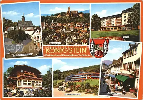 Koenigstein Taunus Hauptstrasse Kurhaus Panorama Rathaus Wappen Kat. Koenigstein im Taunus