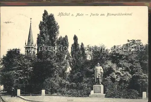 Hoechst Main Partie am Bismarckdenkmal Kat. Frankfurt am Main