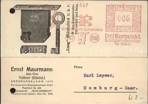 Velbert Eisenwaren Maurmann Schluessel / Velbert /Mettmann LKR