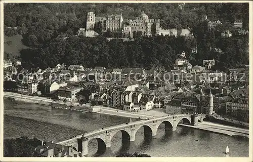 Heidelberg Neckar Bruecke Burg  Kat. Heidelberg