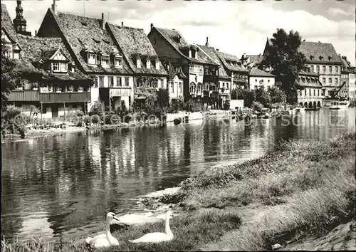 Bamberg Wohnlandschaft mit Fluss u schwaenen Kat. Bamberg