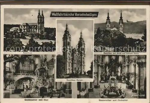 Ebensfeld Vierzehnheiligen Schloss Banz Gnadenaltar Hochaltar Chor Basilika Kat. Ebensfeld