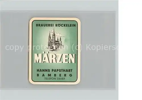 Bamberg Brauerei Roeckelein Maerzen  Kat. Bamberg