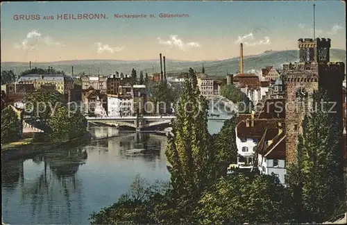 Heilbronn Neckerpartie Goetzenturm  Kat. Heilbronn