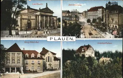 Plauen Vogtland Koenig Albert Bad Stadttheater Bahnhofstrasse  Kat. Plauen