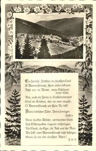 Warmensteinach Panorama Gedicht Kat. Warmensteinach Fichtelgebirge