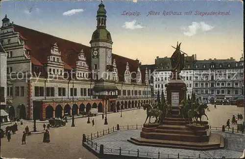 Leipzig Altes Rathaus und Siegesdenkmal Feldpost Kat. Leipzig