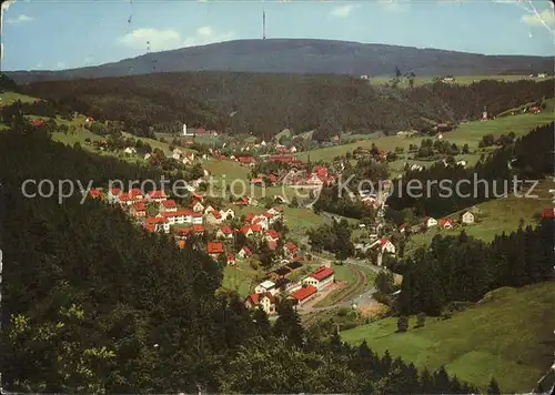 Warmensteinach Panorama mit Fernsehturm Kat. Warmensteinach Fichtelgebirge