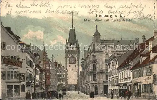 Freiburg Breisgau Martinstor Kaiserstrasse Kat. Freiburg im Breisgau