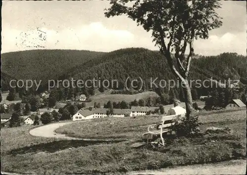 Warmensteinach Blick auf Hoellfelsen Kat. Warmensteinach Fichtelgebirge