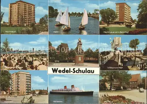 Schulau Hochhaus Hafen Faehrhausterrasse Willkomm Hoeft Hafenstr Hanseatic Rathaus Kat. Wedel