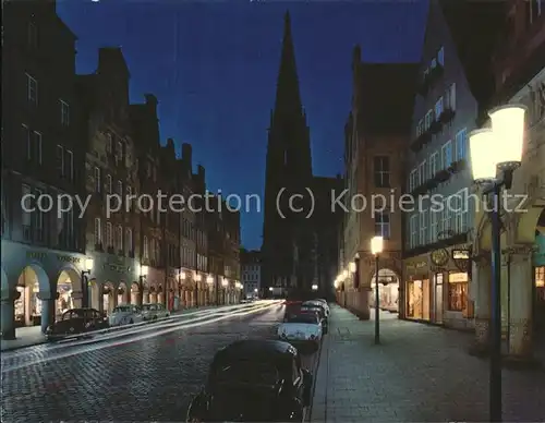 Muenster Westfalen Prinzipalmarkt bei Nacht Kat. Muenster