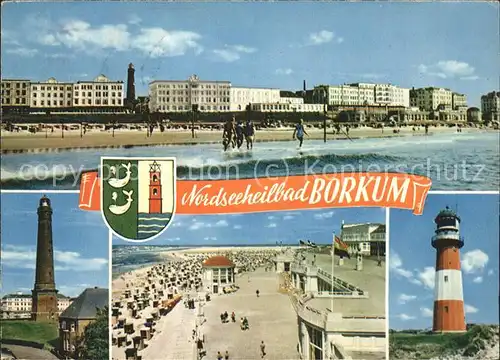 Borkum Nordseebad Strandpromenade Leuchttuerme / Borkum /Leer LKR