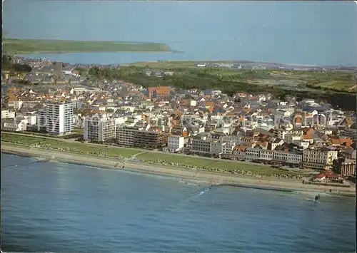 Norderney Nordseebad Kaiserstr und Strandpromenade Fliegeraufnahme Kat. Norderney