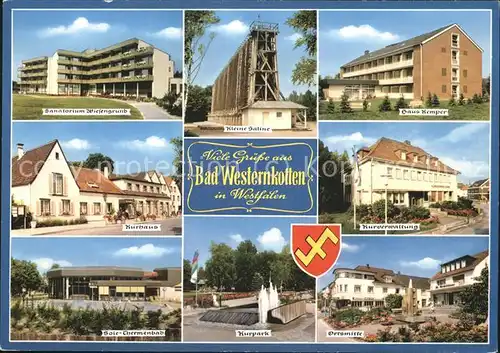 Bad Westernkotten Sanatorium Wiesengrund Kleine Saline Haus Kemper Kurhaus Kurverwaltung Thermenbad Kurpark Ortsmitte Kat. Erwitte