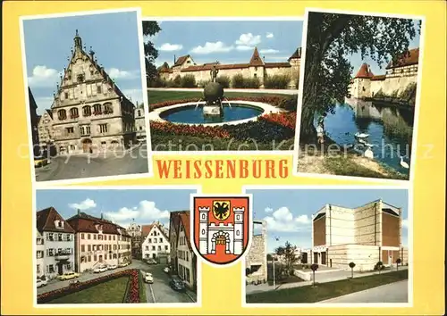 Weissenburg Elsass Rathaus Seeweiher Stadtmauer Brunnen Kat. Wissembourg