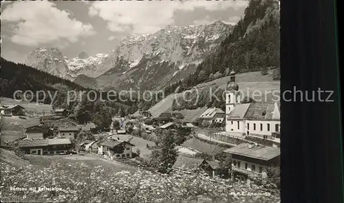 Ramsau Berchtesgaden Ortsblick mit Reiteralpe Kat. Ramsau b.Berchtesgaden