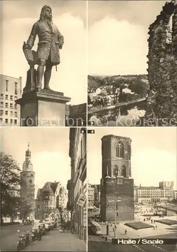 Halle Saale Haendel Denkmal Leipziger Turm Burgruine Giebichenstein Marktplatz Kat. Halle