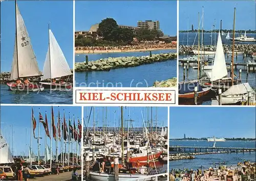Schilksee Segelschiffe Bootshafen Strand Anlegestelle  Kat. Kiel