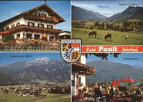 Aschau Chiemgau Cafe Pauli Terrasse Zellerhorn Kampenwand  Kat. Aschau i.Chiemgau