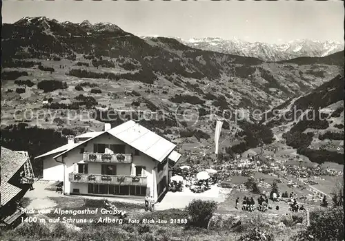 Schruns Vorarlberg Alpengasthof Grabs mit Blick auf Schruns und Arlberg Kat. Schruns