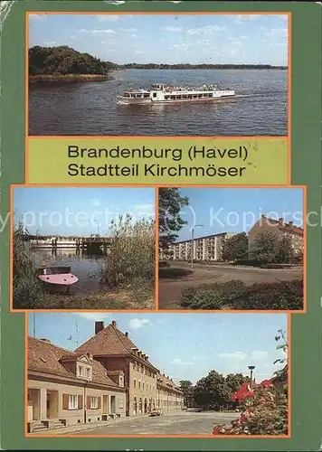 Brandenburg Havel Fahrgastschiff Anlegestelle Weisse Flotte Neubaugebiet Ernst Thaelmann Str Kat. Brandenburg