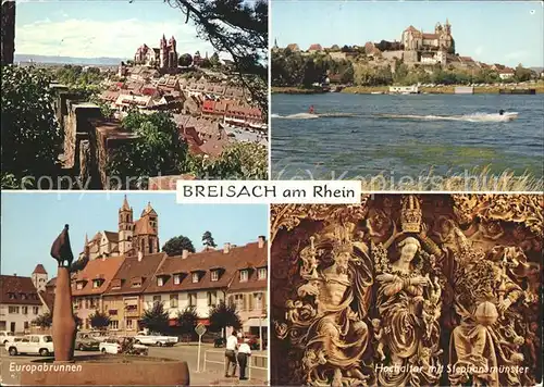 Breisach Rhein Muenster Rheinpartie Europabrunnen Hochaltar im Stephansmuenster Kat. Breisach am Rhein