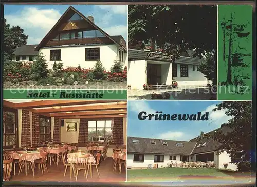 Gruenewald Hotel und Raststaette Gruenewald Aufklappkarte Kat. Gruenewald Oberlausitz