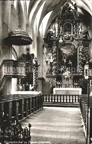 Frauenchiemsee Klosterkirche Altar Kanzel Kat. Chiemsee