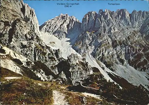 Going Wilden Kaiser Tirol Jubilaeumssteig Weg zum Ellmauer Tor Vordere Goingerhalt Toerlspitzen Gebirgswandern Kat. Going am Wilden Kaiser