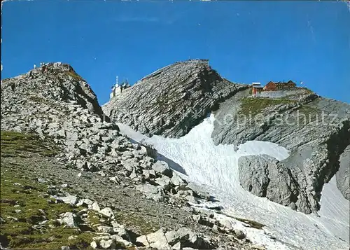 Schwaegalp Saentis Gipfel Appenzeller Alpen Berggasthof Sendeanlage Kat. Schwaegalp