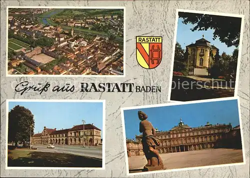 Rastatt Fliegeraufnahme Schloss Statue Pagodenburg Wappen Kat. Rastatt