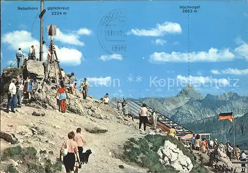 Oberstdorf Nebelhorn Gipfelkreuz Hochvogel Kat. Oberstdorf