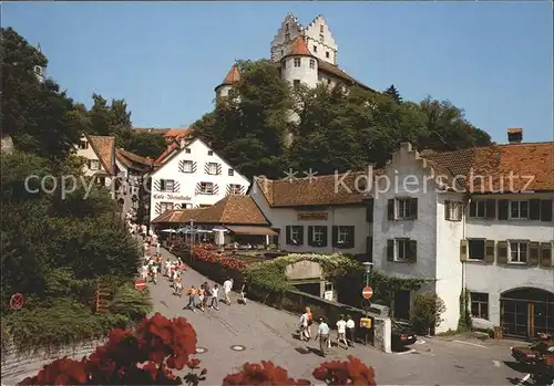 Meersburg Bodensee Steigstrasse mit Blick zur Meersburg Kat. Meersburg