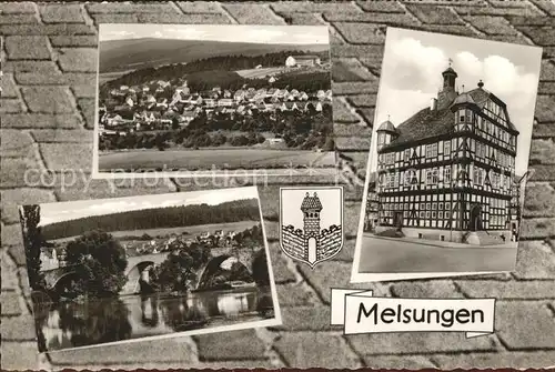 Melsungen Fulda Geamtansicht Rathaus Fachwerkhaus Bruecke / Melsungen /Schwalm-Eder-Kreis LKR