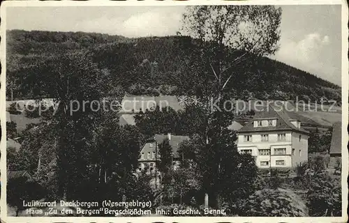 Deckbergen Haus "Zu den Bergen" Bergschloesschen Luftkurort Wesergebirge Kat. Rinteln