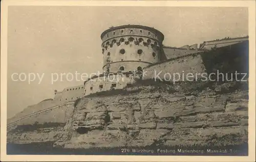 Wuerzburg Festung Marienberg Massikuli Turm Kat. Wuerzburg