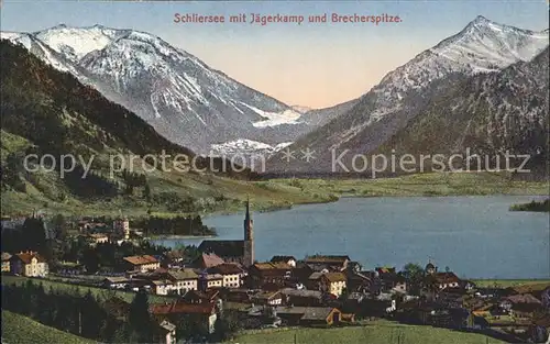 Schliersee mit Jaegerkamp und Brecherspitze Kat. Schliersee