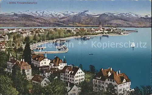 Friedrichshafen Bodensee Seepanorama mit Schweizer Alpen Kat. Friedrichshafen