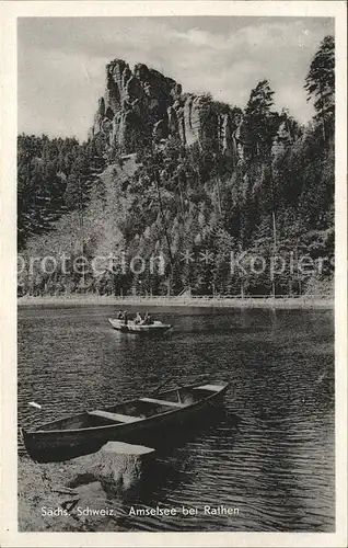 Rathen Saechsische Schweiz Amselsee Bootspartie Kat. Rathen Sachsen