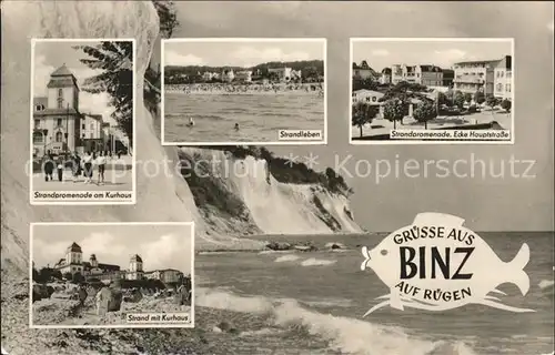 Binz Ruegen Strandpromenade Kurhaus Strandleben Kat. Binz