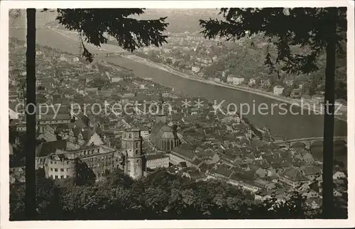 Heidelberg Neckar Blick vom Rindenhaeuschen auf Schloss und Stadt Kat. Heidelberg