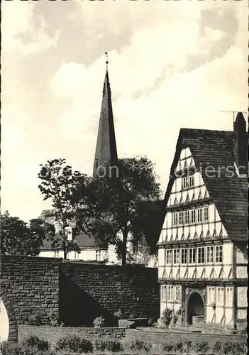 Holzminden Weser Faehrhaus Kirchturm Kat. Holzminden