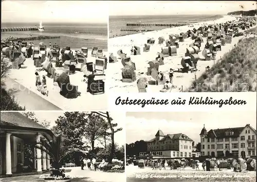 Kuehlungsborn Ostseebad Strandpartien Kurgarten Lesehalle FDGB Erholungsheim und Haus Schwerin Kat. Kuehlungsborn