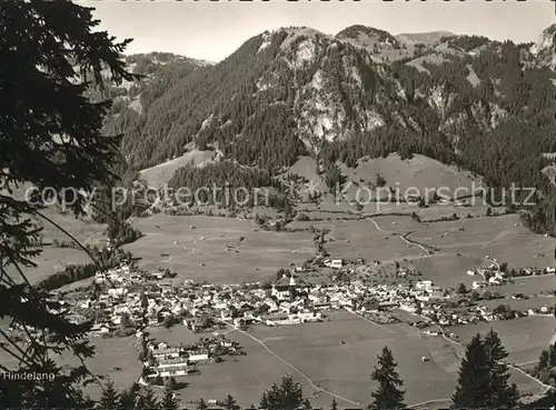 Hindelang mit Bad Oberdorf Totalansicht Allgaeuer Alpen mit Hirschberg und Spieser Kat. Bad Hindelang